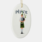 Bagpiper - Green Kilt Keramisch Ornament (Rechts)