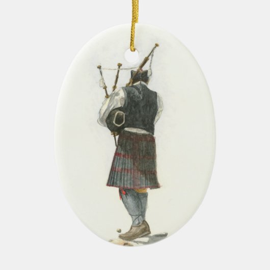 Bagpiper Keramisch Ornament (Voorkant)