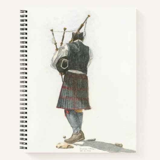 Bagpiper op Beach Spiral Notitieboek (Voorkant)