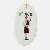 Bagpiper - Red Kilt Keramisch Ornament (Rechts)