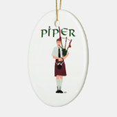 Bagpiper - Red Kilt Keramisch Ornament (Links)