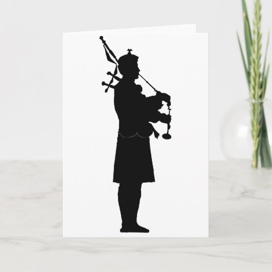 Bagpiper Silhouette Kaart (Voorkant)