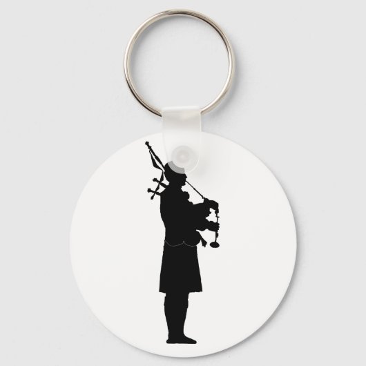 Bagpiper Silhouette Sleutelhanger (Voorkant)