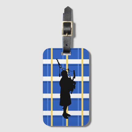 Bagpiper Tartan Bagagelabel (Voorkant (verticaal))