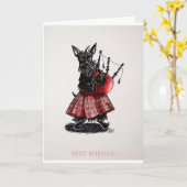 Bagpiper's beste wensen kaart (Gele Bloem)