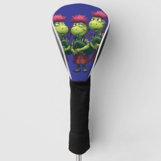 Bagpipers voor Burns Supper Scottish Thistles Golfheadcover (Voorkant)
