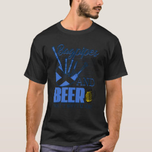 Bagpipes en Beer Thats waarom ik hier Schotse vlag T-shirt