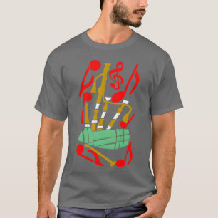 Bagpipes Rode Muzieknoten vrienden T-shirt