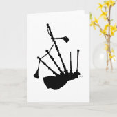 Bagpipes Silhouette Kaart (Gele Bloem)