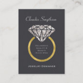 Bague à diamant de carte de visite de concepteur (Devant)