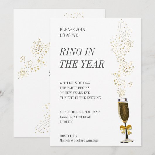 Bague dans l'année Invitation (Devant / Derrière)