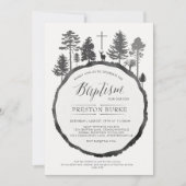 Bague d'arbre avec le baptême de cerf Invitation (Devant)