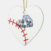 Bague de baseball pour demande en mariage Ornement (Gauche)