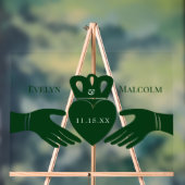 Bague de Claddagh irlandais Simple Graphisme Vert (Neutre)