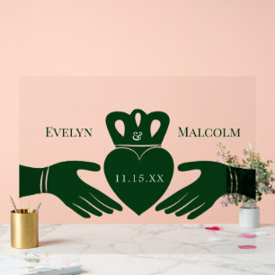 Bague de Claddagh irlandais Simple Graphisme Vert