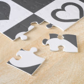 Bague de puzzle des lèvres rouges - Coeurs (Côté)