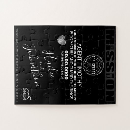 Bague de sécurité Photos cachées Puzzle Invitation (Horizontal)