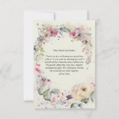 Bague élégante de fleurs Carte de remerciements co (Dos)