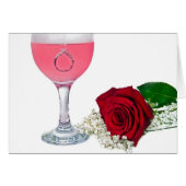 bague en diamant en boisson avec rose (Devant horizontal)