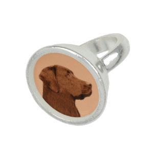 Bague Labrador Retriever (Chocolat) Peinture - Chien Art