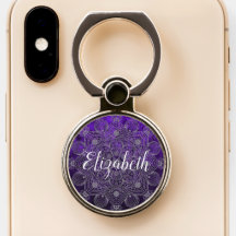 Élégant monogramme d'argent et de mandala violet f