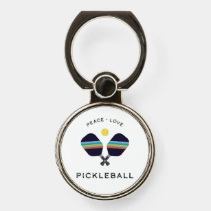 Bague Pour Téléphone Joueur de Pickleball Cadeau Paix Amour et Pickleba