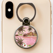 Palmiers de plage rose tropicale