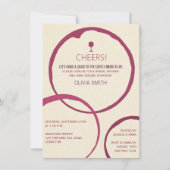 Bagues à sifflets à vin Invitations de douche nupt (Devant)