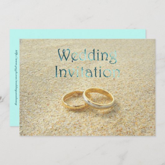 Bagues de mariage de plage Invitation de mariage (Devant / Derrière)