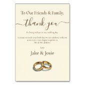 Bagues de mariage d'or merci Table Card (Par défaut)