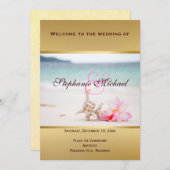 Bagues mariages Sur La Carte Du Programme Plage (Devant / Derrière)