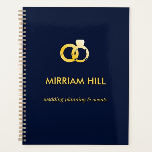 Bagues or bleu foncé wedding planner (Devant)