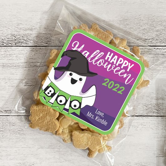 Baguette cadeau Halloween Ghost & Étiquette