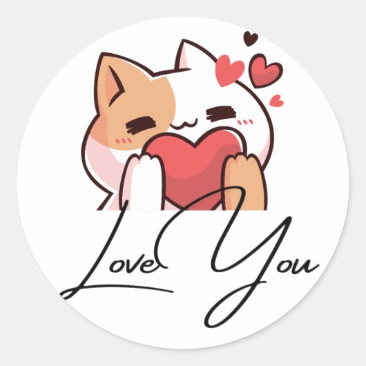 Baguette de chat Kawaii, Étiquette cadeau (Devant)