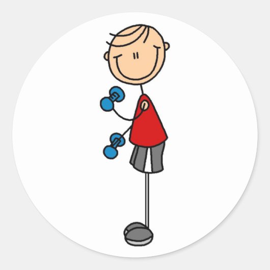 Baguette de garçon Figure exercice Sticker (Devant)