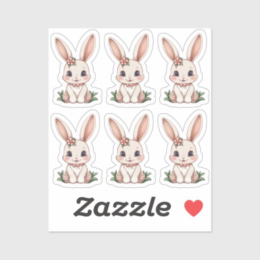Baguette de lapin Scrapbook stickers animal mignon (Feuille)