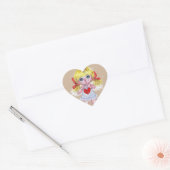 Baguette fille poupée ronde autocollants (Enveloppe)