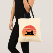 Baguette réutilisable pour chat noir mignon ou sac (Devant (produit))