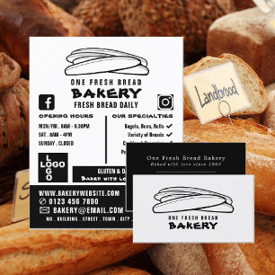 Baguettes, bakkerijen, bakkerijwinkel, vers visitekaartje