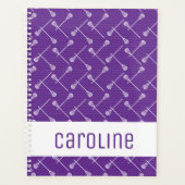 Baguettes blanches de crosse violet à motif (Devant)