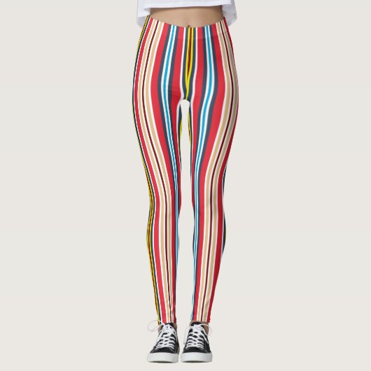 Baguettes de croix plaid multicolores Leggings Mot (Devant)