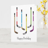Baguettes de Hockey Joyeux Anniversaire Carte de v (Fleur jaune)