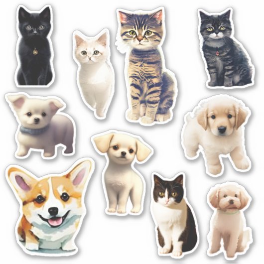 Baguettes mignonnes et chatte Stickers (Devant)
