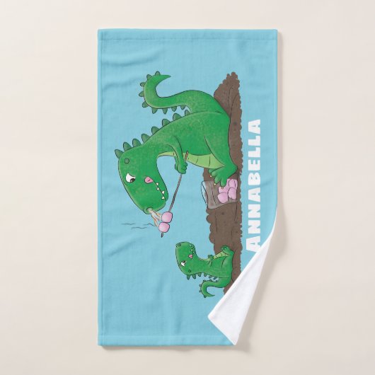 Baguettes mignonnes grillant des marshmallows dess (Serviette à main)