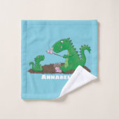 Baguettes mignonnes grillant des marshmallows dess (Gant de toilette)