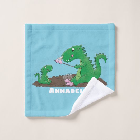 Baguettes mignonnes grillant des marshmallows dess (Gant de toilette)