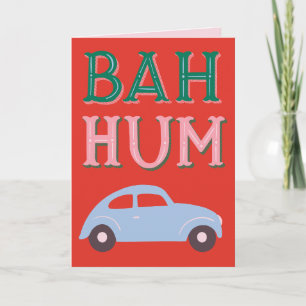 Bah Hum Bug Carte de voeux de vacances pliée