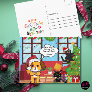 Bah Hum Hond Grappig Kerstmis Feestdagenkaart
