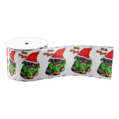 Bah Hum Pug Kerstmis Grosgrain Lint (Spoel)