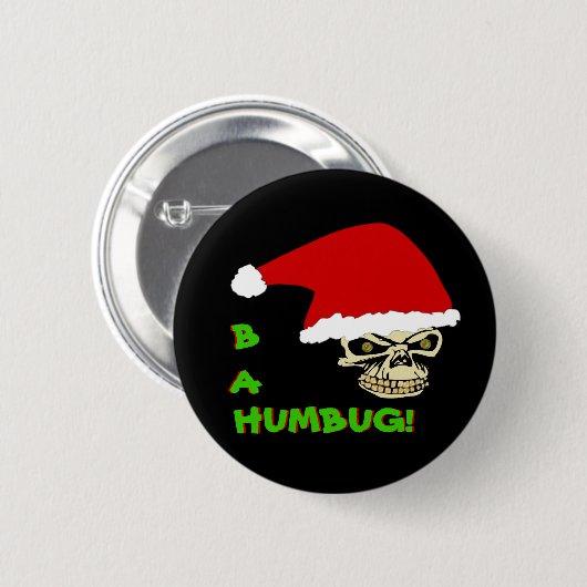 BAH, HUMBUG. Button met kersttaart (Voorkant /achterkant)